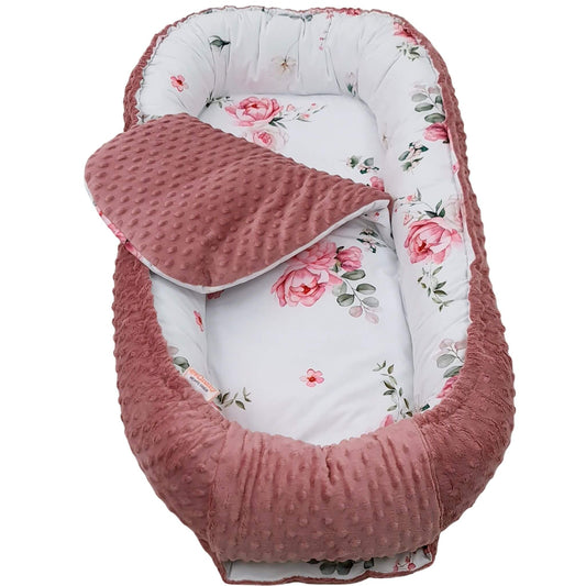 Complete Blooming Rose XXL baby nest set with liner, buckle cover