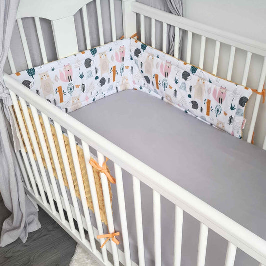 baby cot bed bumpers woodland forest animals evcushy