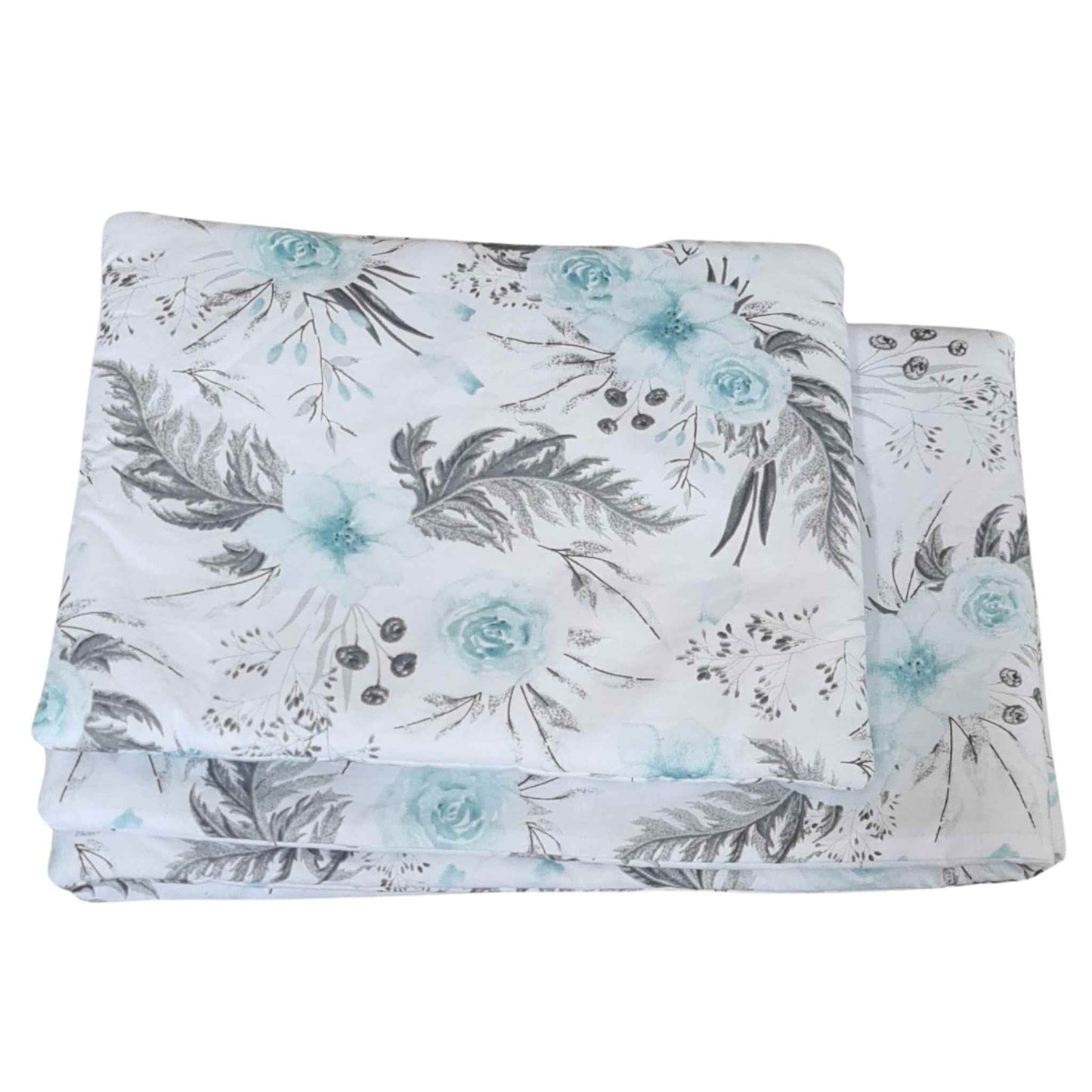 baby crib blanket mint roses 100% cotton