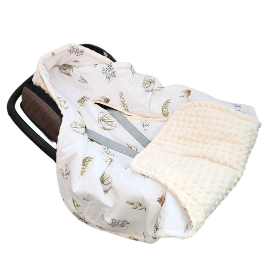 car seat blanket for baby girl cream geese pattern 5 points harness evcushy