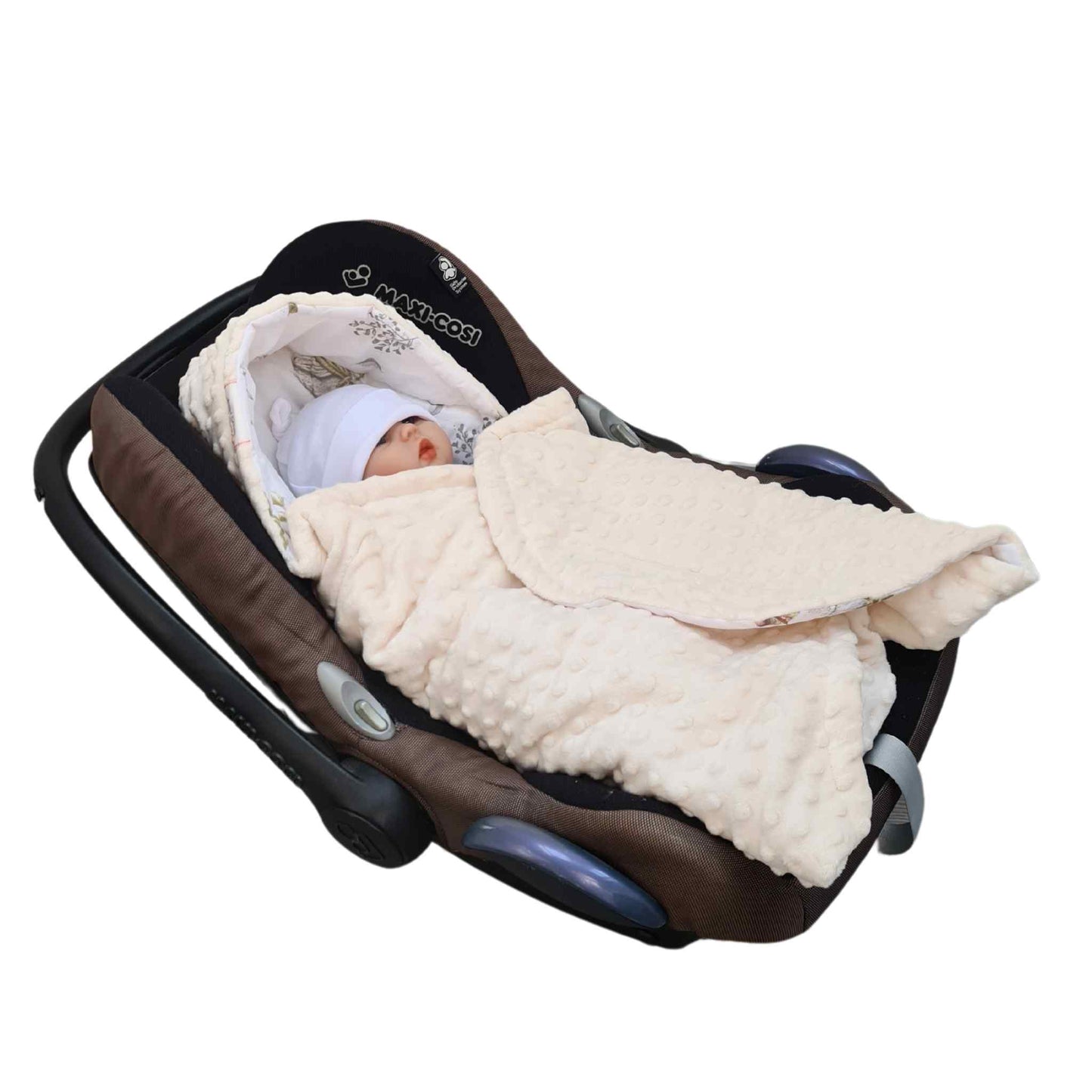 Infants Car Seat Universal Blanket Swaddle 3 & 5 Points Harness Mommy Goose Dream /Cream