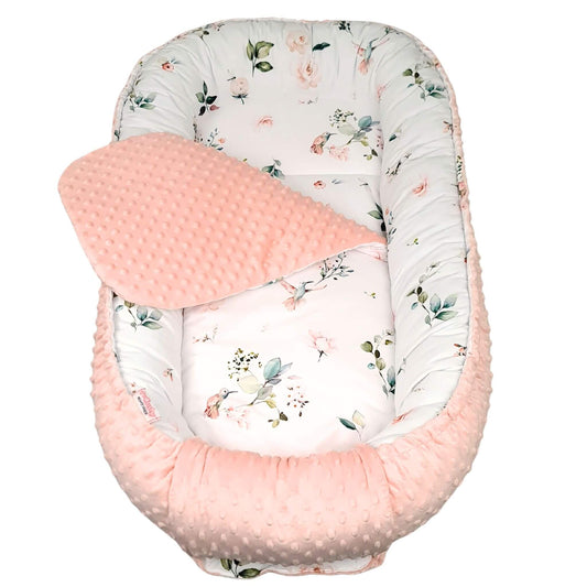 Luxury baby lounger with liner in floral design – perfect gift for baby shower”
