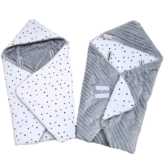 evcushy car seat blanket for infants 0-12 months breathable cotton and cosy plush for autumn and winter fits 3 and 5 poins harness reversible