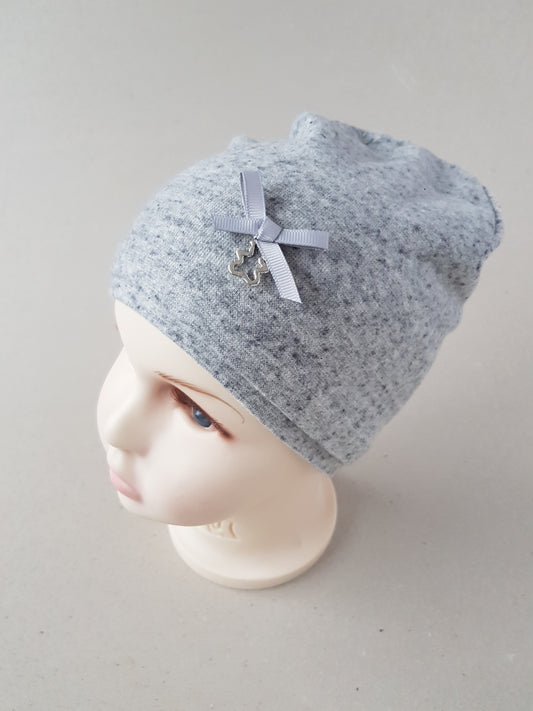 Baby & Kids Cotton Hat with Ribbon & Bear Pendant 6-24 Months