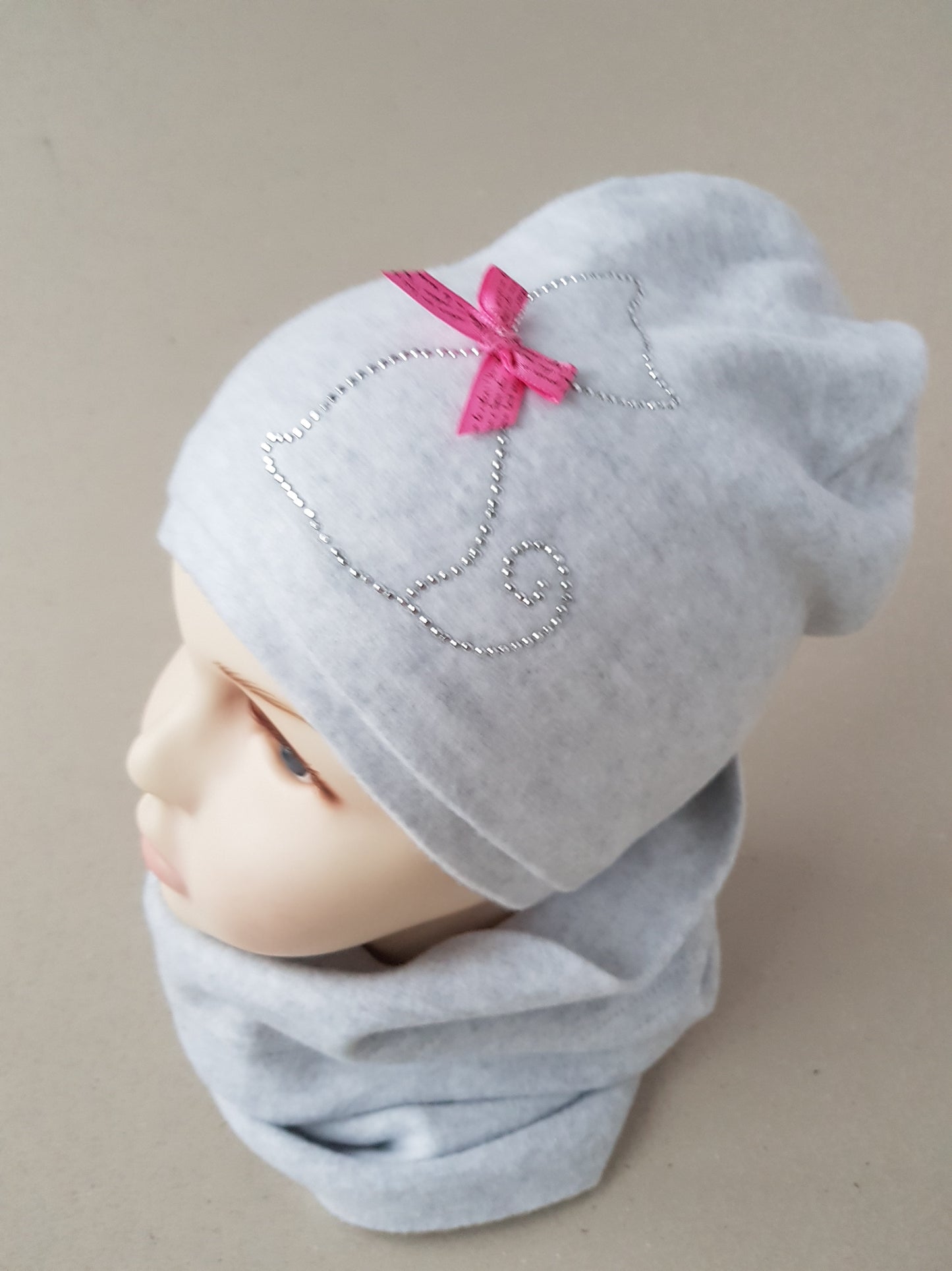 Baby & Kids Cotton Hat with Cat Stud Design