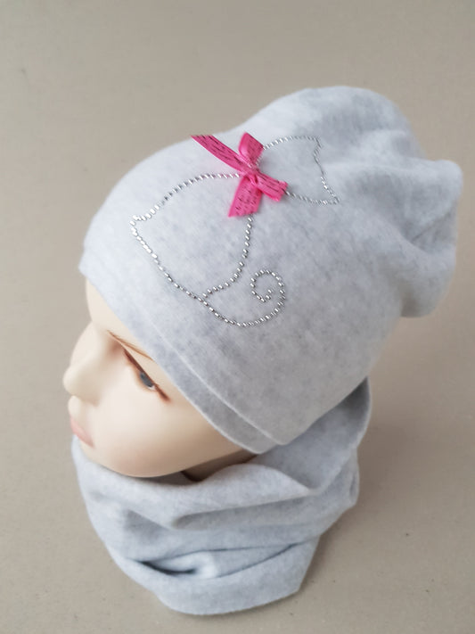 Baby & Kids Cotton Hat with Cat Stud Design