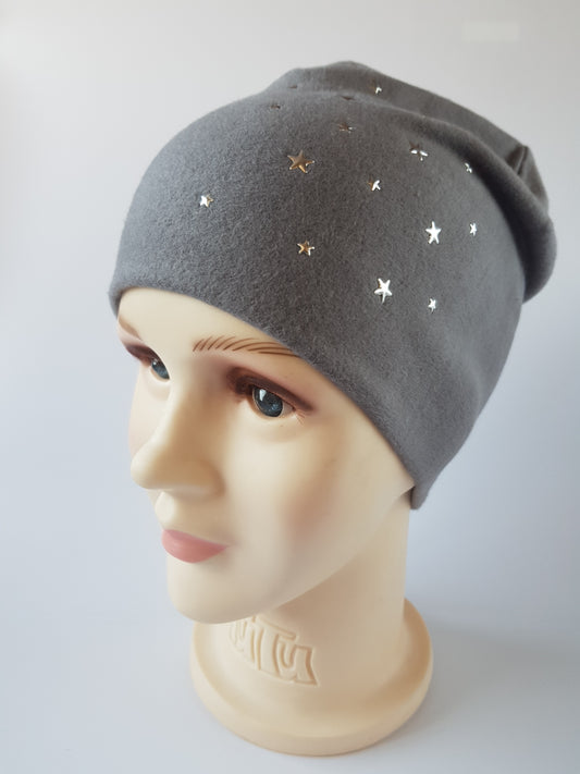 Kids Cotton Hat with Stars Studs