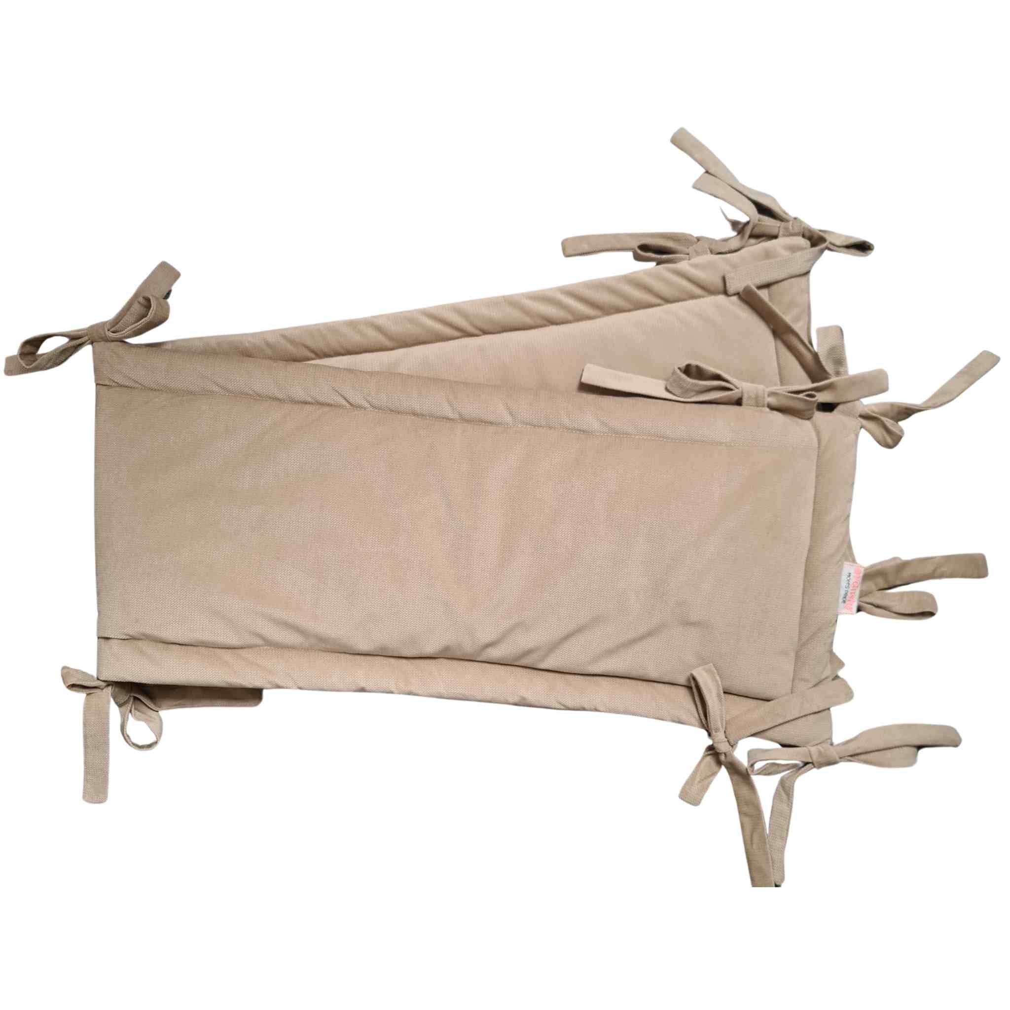evCushy Baby Cot Bed Bumper 140cm 120cm Beige Velvet Side Of The Cot ...