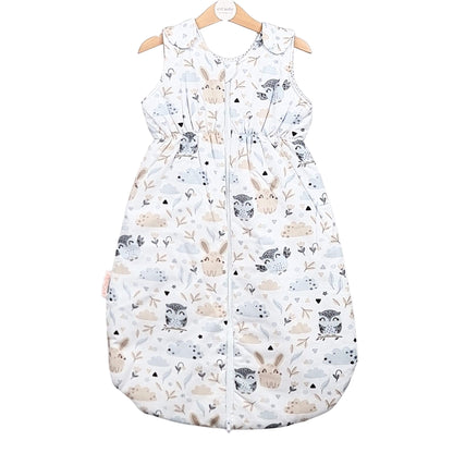 Lightweight baby sleep sack with owl and bunny design