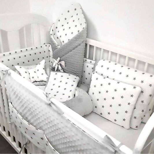 newborn baby bundle for cot bedding bumper swaddle blanket  cot organizer