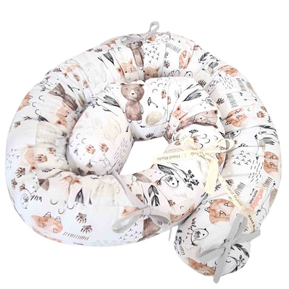 bolster bumper for cot bed snake pillow bumper well padded forest animals theme 