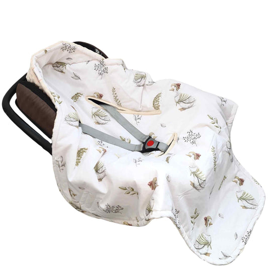 car seat swaddle 0-12 months cotton and plush blanket with hood evcushy