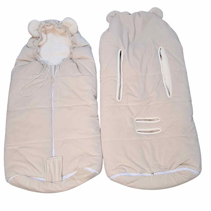 children stroller footmuf fits 5 points harness warm cosy teddy fur faux lining and velvet outer 
