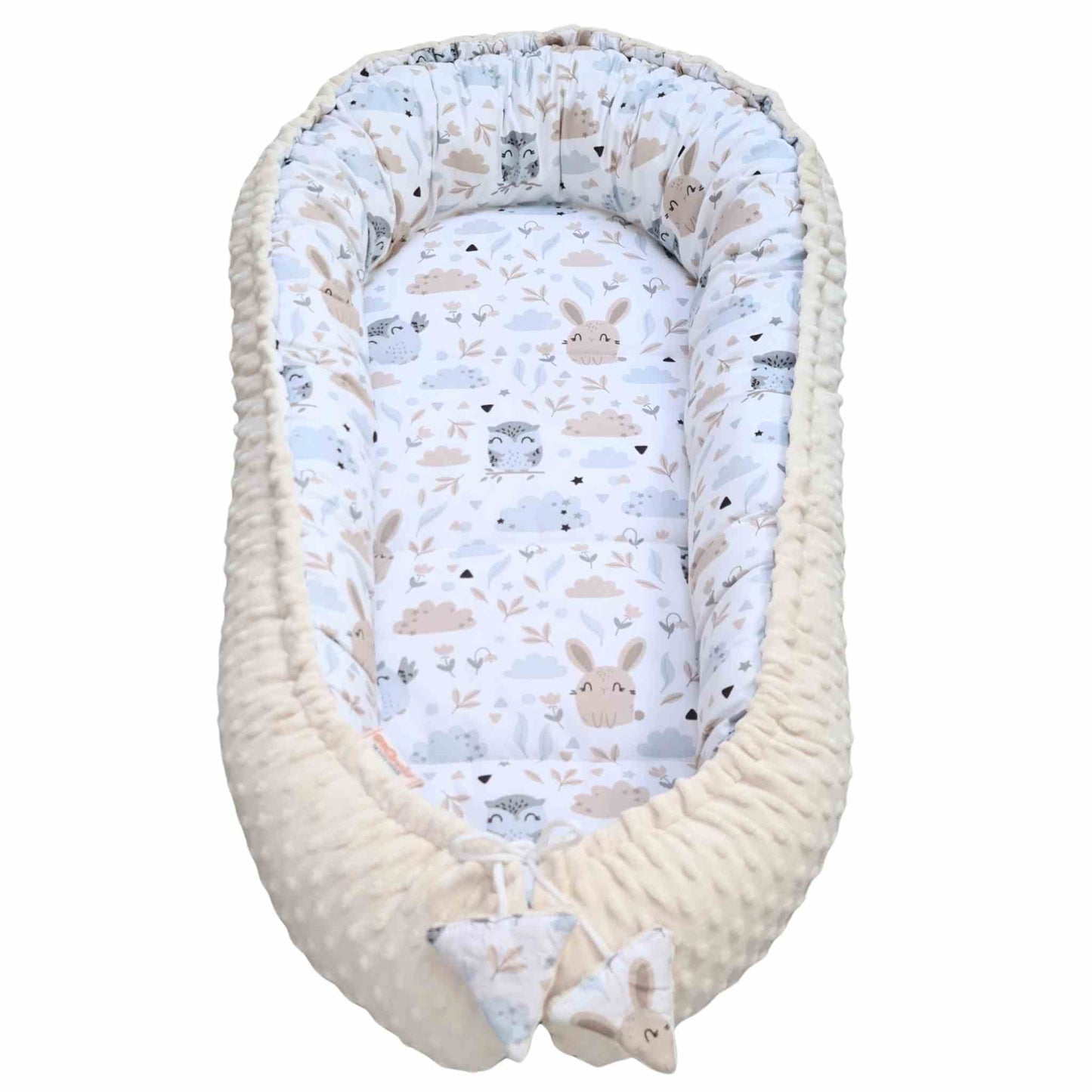 Owls & Bunnies Baby Nest Pod Lounger for Newborn (0-9 Months)