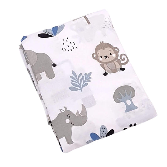 cot bed fitted sheet 70x140cm 100% cotton safari pattern for boys bed
