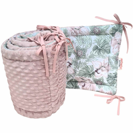 Cot Bumper Pink Floral Fantasy