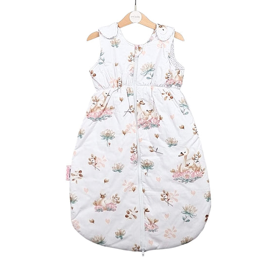 Baby summer sleeping bag floral swan theme