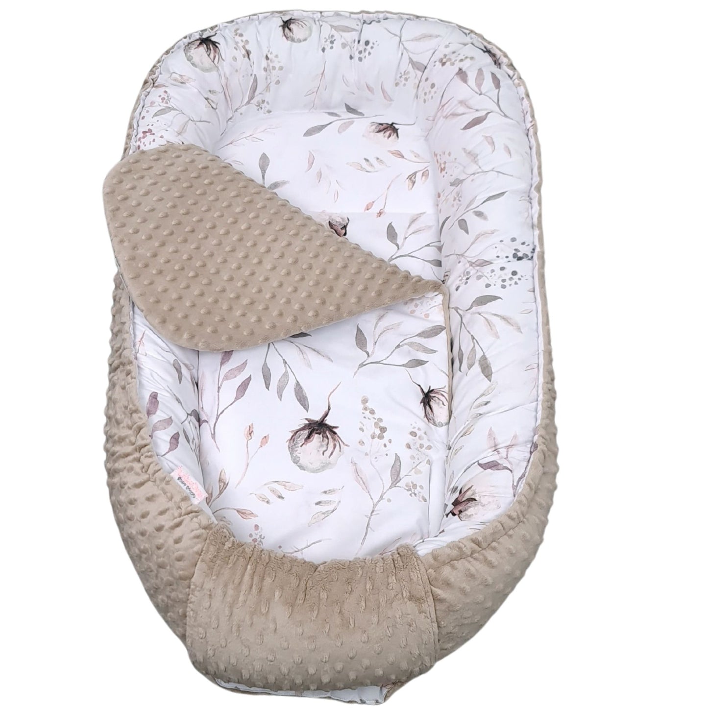 Extra padded liner for Cotton Blossom XXL baby nest displayed on white background