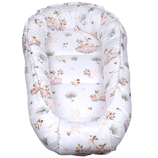 Evcushy baby nest pod lotus swan pattern Ireland
