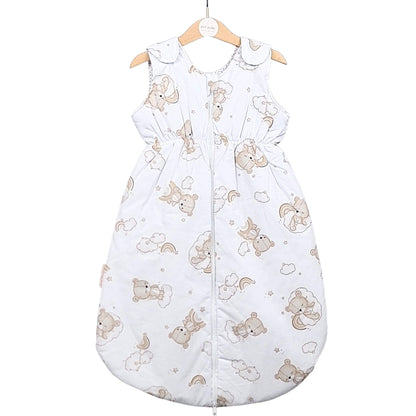 Baby sleeping bag 1.5 tog cotton with teddy bear pattern for 3-12 months