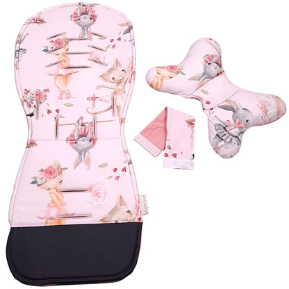 Close-up of the Evcushy Ballerina stroller liner showing the wipe-clean washable footrest for easy everyday cleaning.