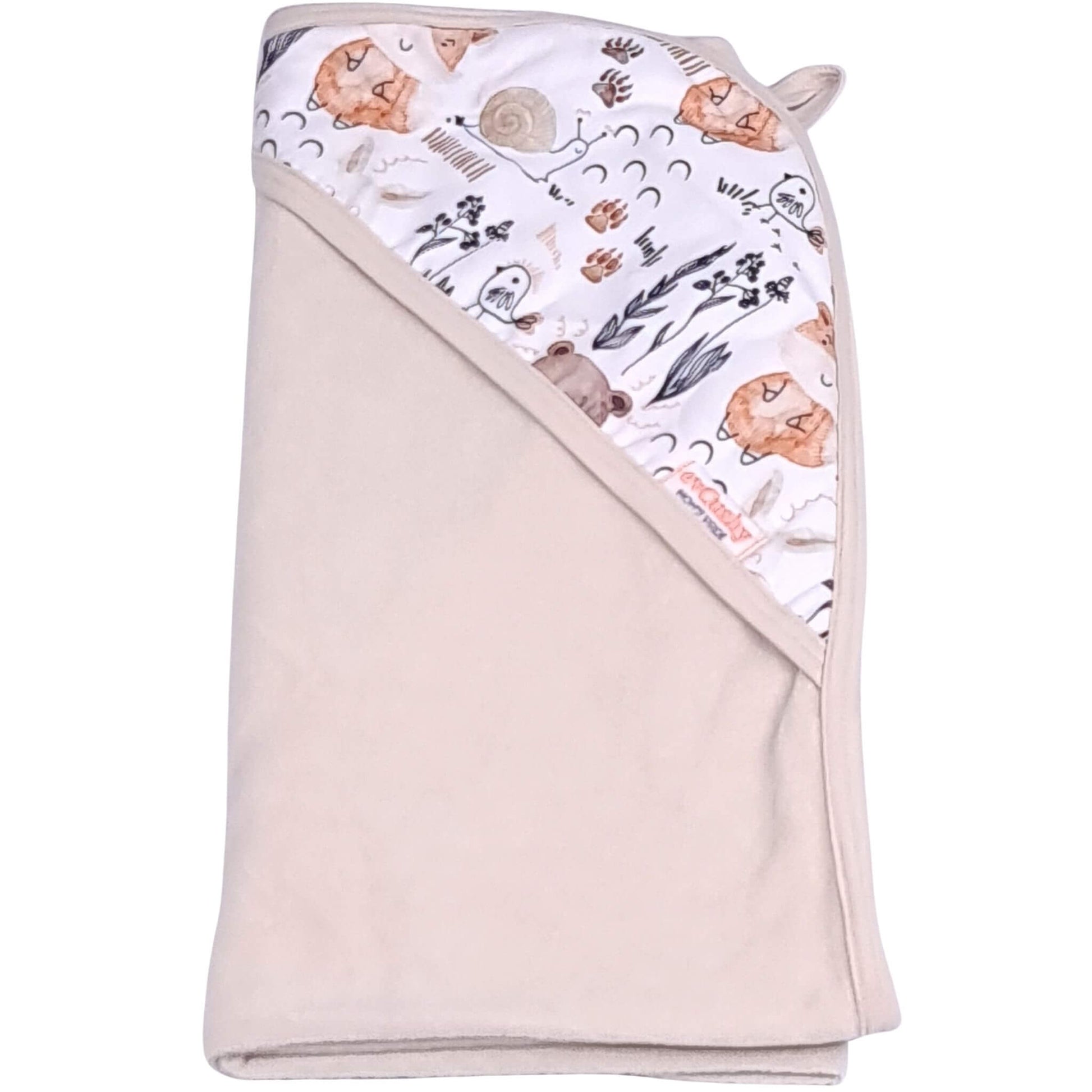 Green baby towel with forest hood breathable cotton
