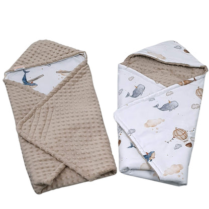Infant Car Seat Blanket With Hood – Toupe | Premium Cotton | Sky Voyage | Newborn+