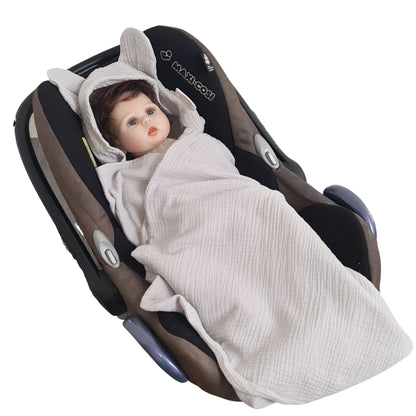 Lightweight  Summer Swaddle for Car Seat & Buggy  100% Cotton