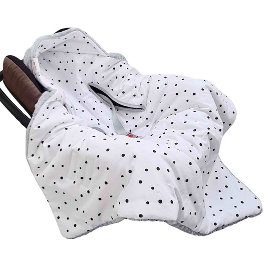 evcushy car seat blanket for infants 0-12 months breathable cotton and cosy plush for autumn and winter fits 3 and 5 poins harness 