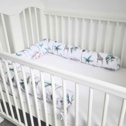 Bolster Pillow Bumper for Cot Bed, Toddler and Kids Bed Universal Size 210cm - 3 patterns