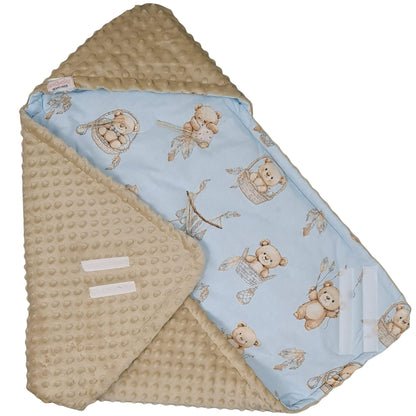 evcushy cute car seat cover with hood and velcro safe cosing warm blanket for travels for newborn baby