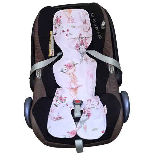 evcushy liner for car seat cotton breathable safari 0-9 months antisweat insert pink 