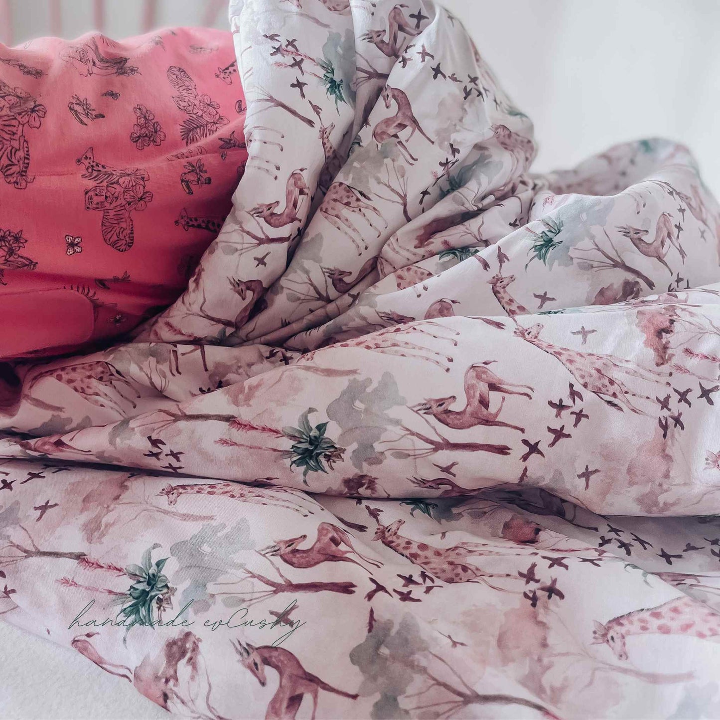 Duvet & Pillow For Cot 70x140cm Cotton Safari Story