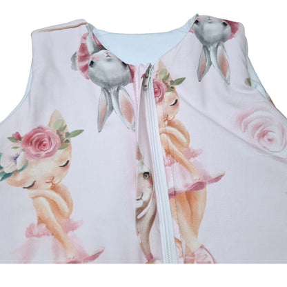 safe evcushy baby and toddler sleeping bag with feet sleep sack 100% cotton pink 2.5 tog with ballerinas
