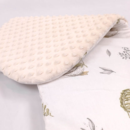 liner for baby nest xxl evcushy geese pattern and plain cream minki dimple plush on reverse side