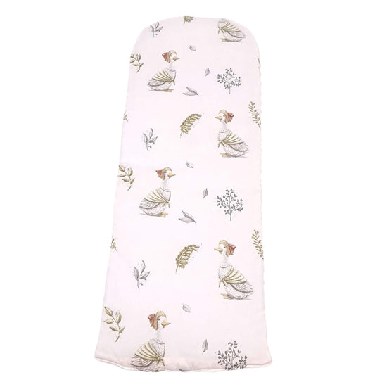 liner for baby nest xxl evcushy geese pattern and plain cream minki plush on reverse side