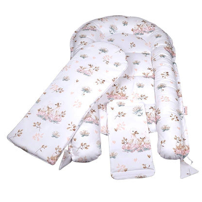 Portable baby nest for newborn with soft cotton liner