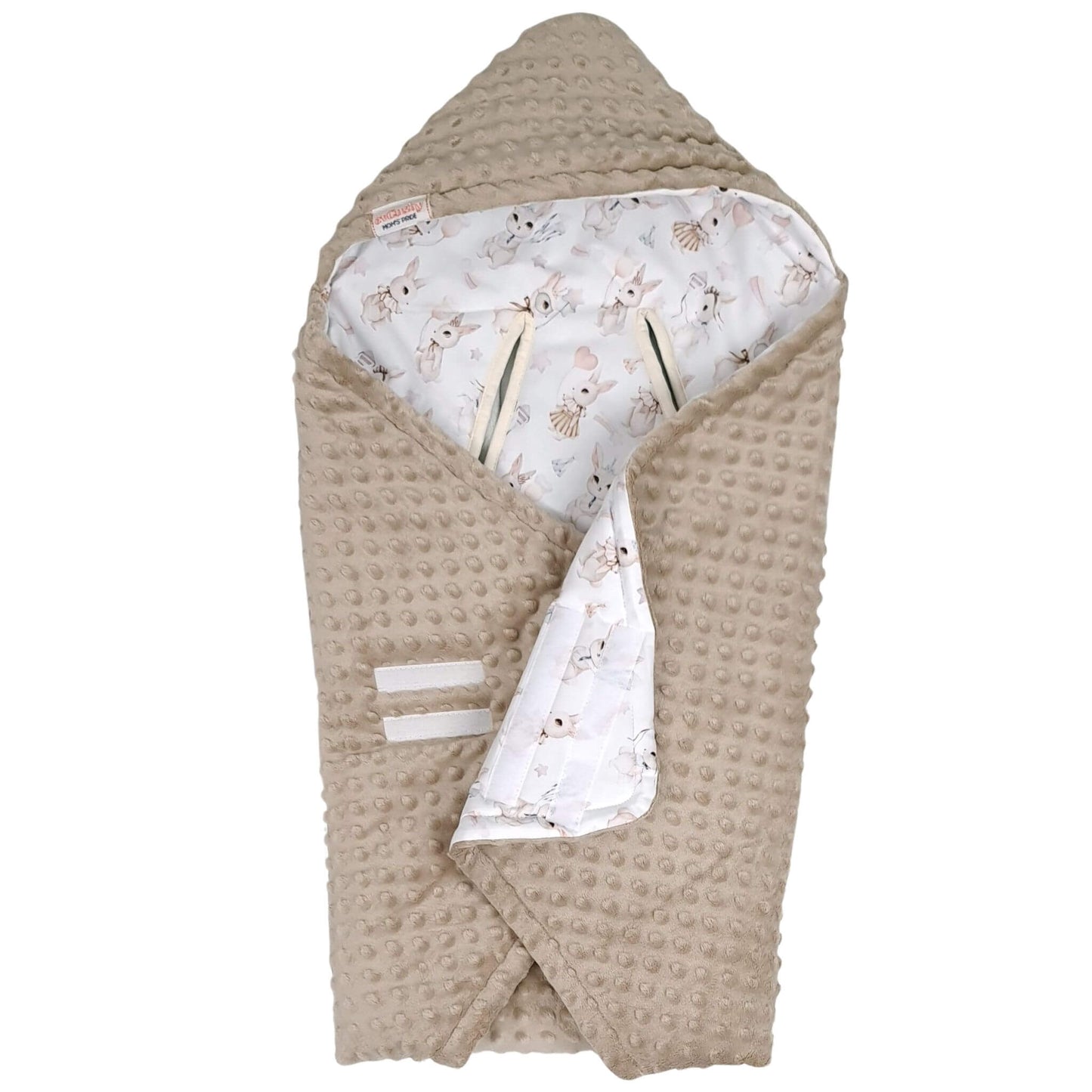 Baby Car Seat Blanket 0-12 Months  Plush | Retro Bunny | 2 Colours