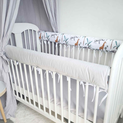 baby cot bed protector for rail while baby bites the rail