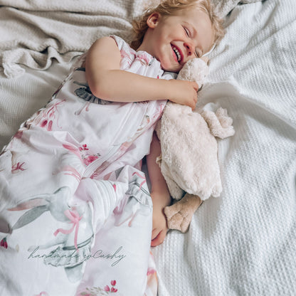 sleeping bag for children pink cotton ballerinas