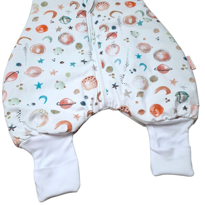 sleeping bag with feet space planets stars 2.5 tog all year round with foldable feet