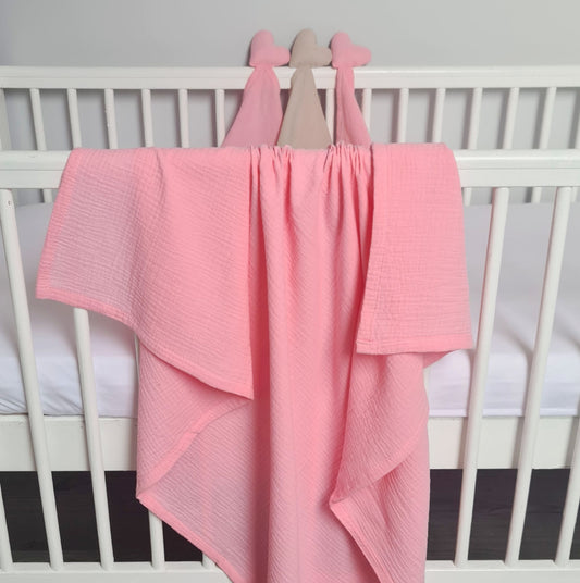 swaddling blanket breathable muslin cotton swaddle large pink