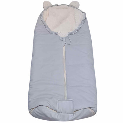 winter footmuff for children up to 3 yearsgrey with fur lining evcushy