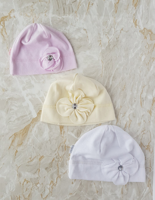 Baby Cotton Beanie size 36-44 newborn to 9 months
