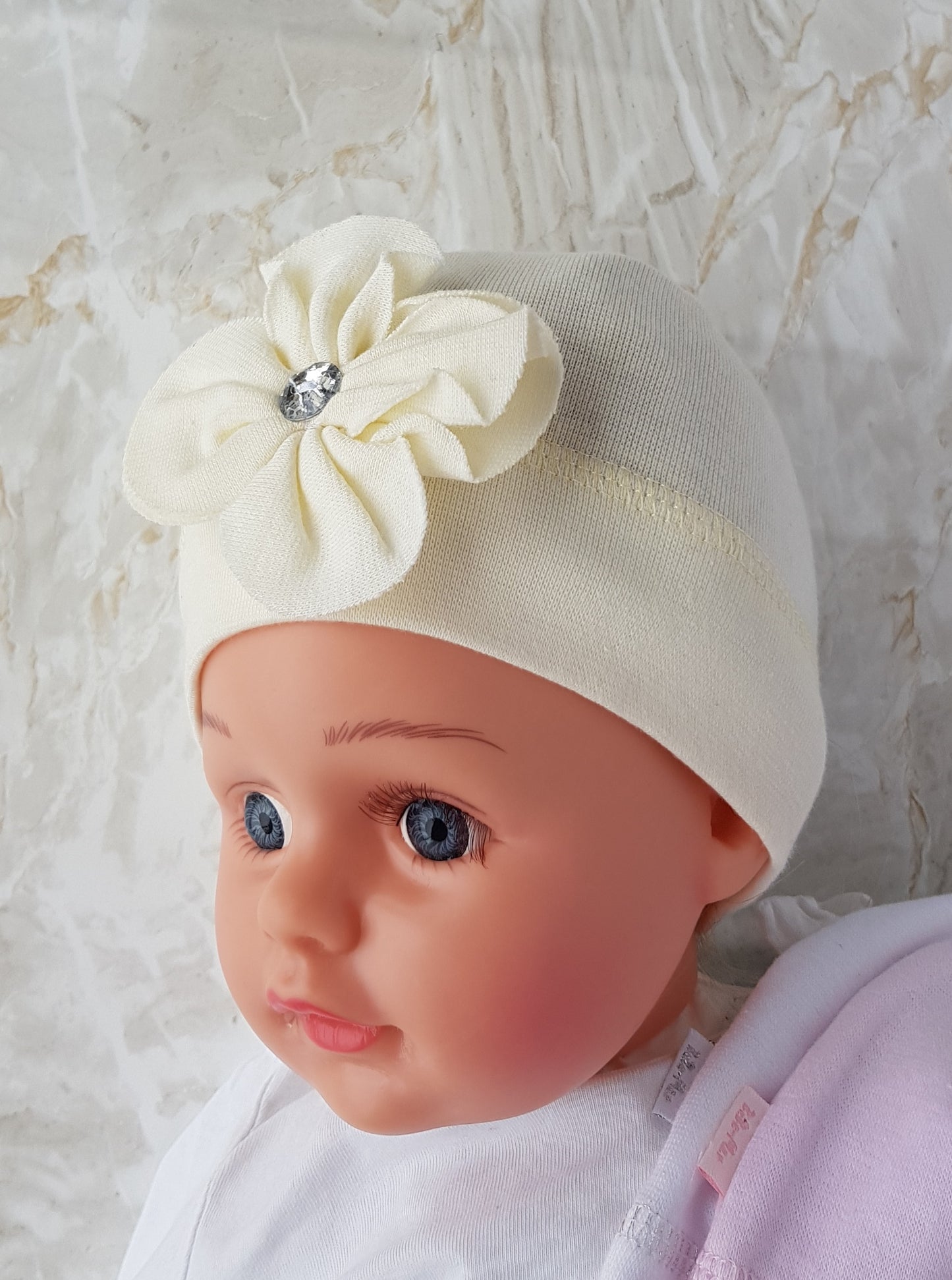 Baby Cotton Beanie size 36-44 newborn to 9 months