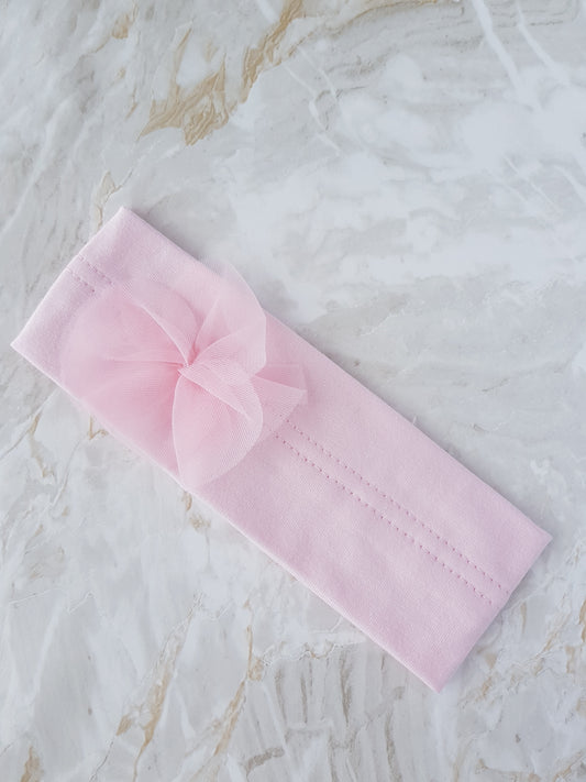 Cotton flower Baby Girl headband, 7 to 16 months old,  head size 46-48cm