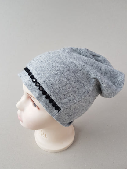 Beanie Warm hat for girls grey 1-6 years