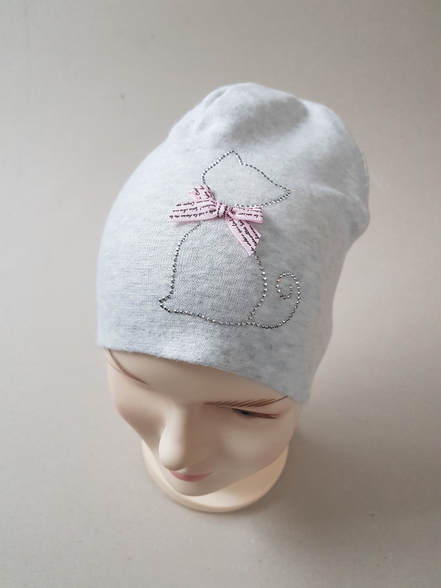 Kids Cotton Hat with Cat Stud Design