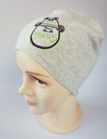 Kids Cotton Hat with Skateboard Embroidery