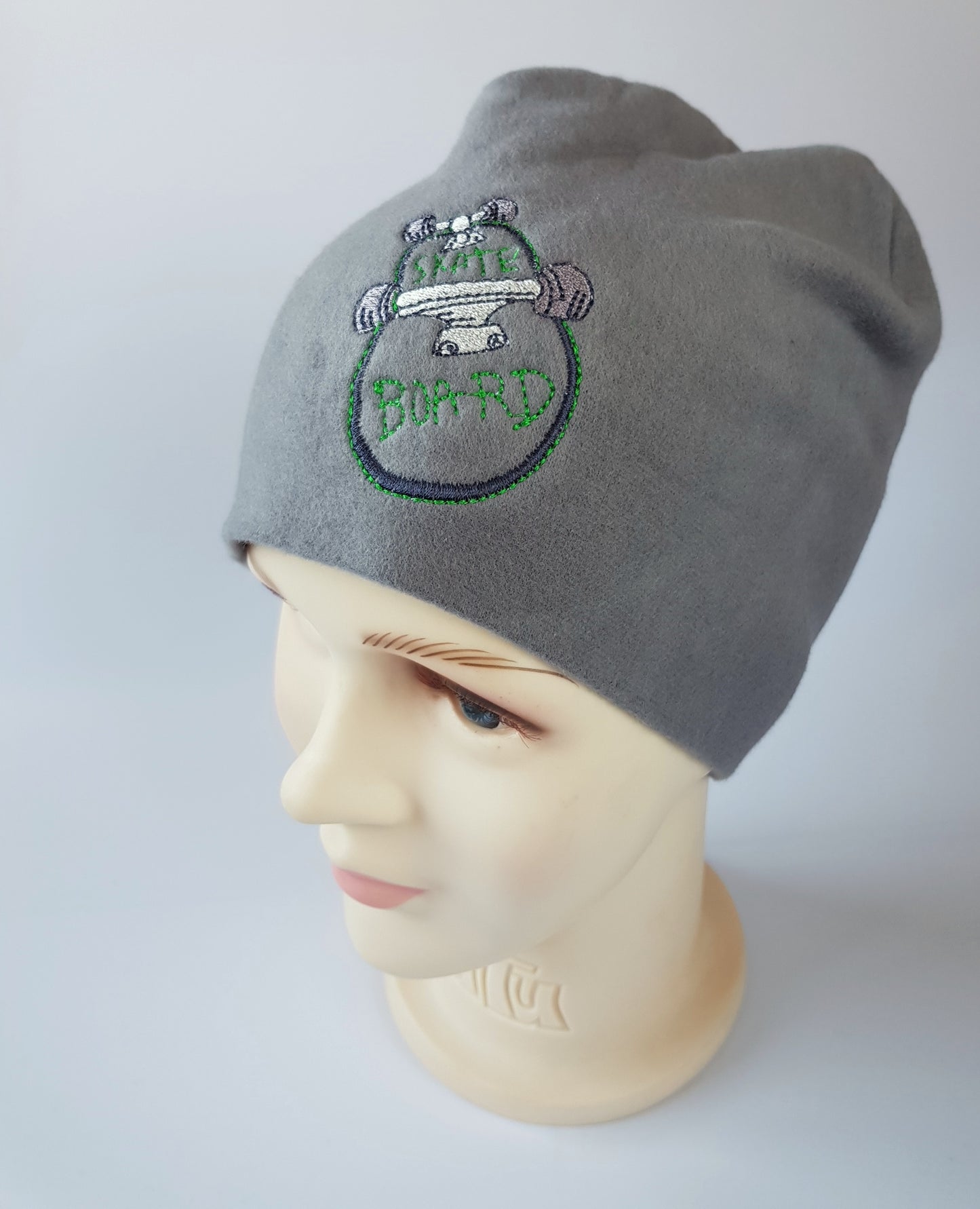 Kids Cotton Hat with Skateboard Embroidery